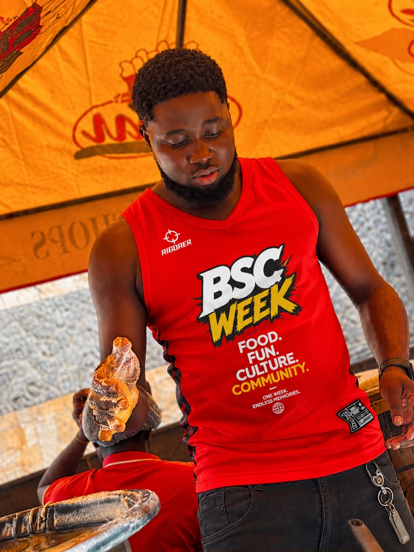 Bolusmallchops CEO Boolet handing out fresh small chops at a BSC activation